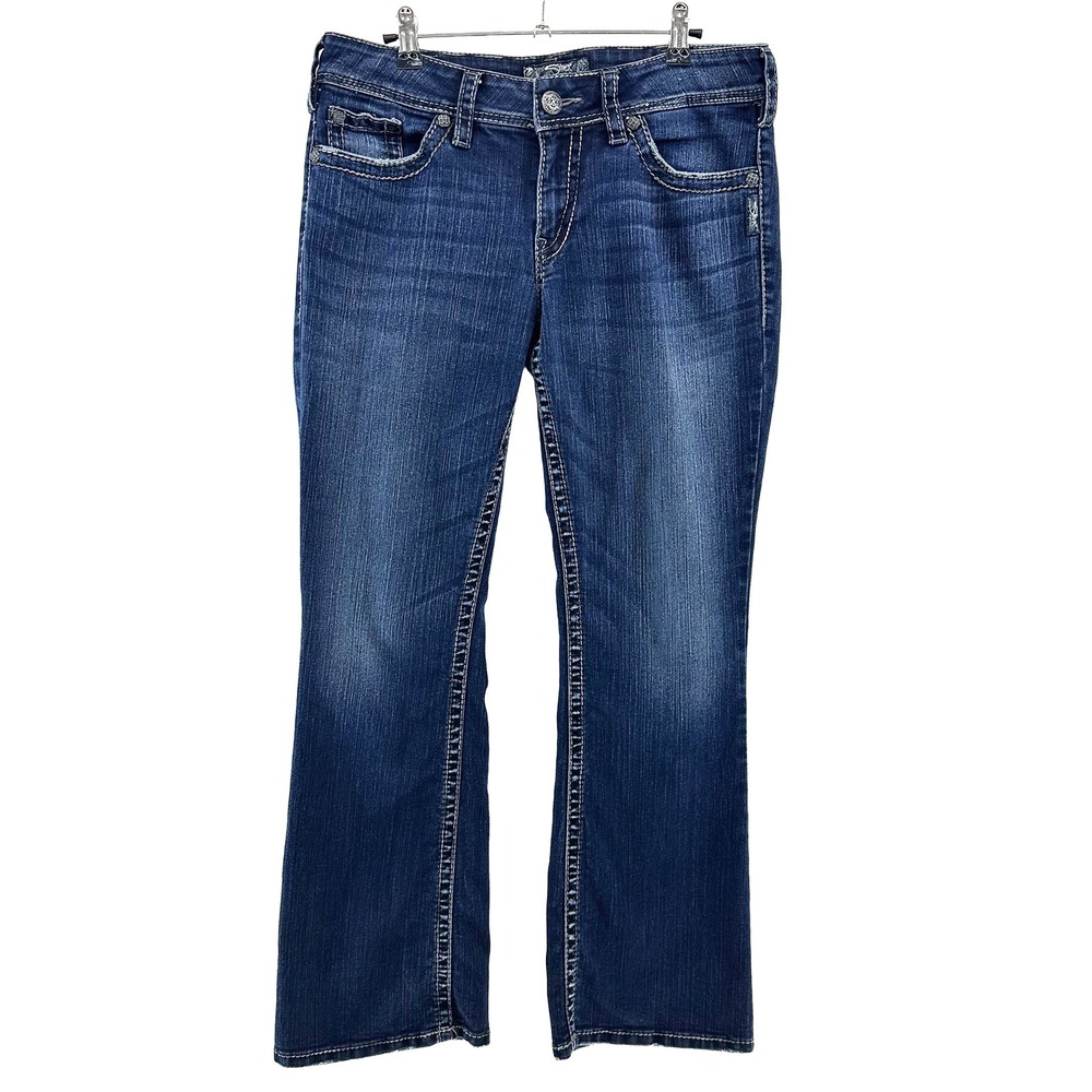 SILVER JEANS Suki‎ Surplus Mid-rise Bootcut Jeans • 32 • blue denim